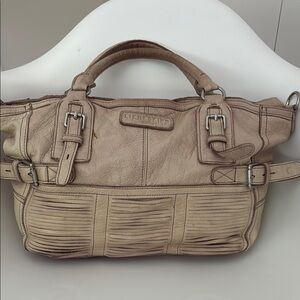 Liebeskind Tan Satchel Pebbled Leather Double Handles